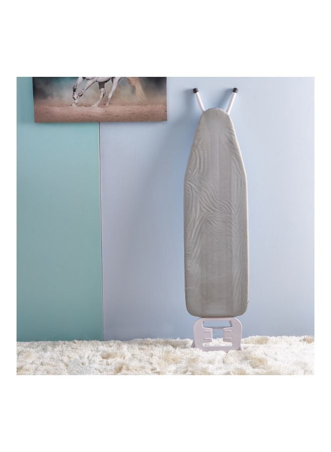 Atlanta Ironing Board With Heat Resistant Cover And Steam Iron Rest Grey/White 110x33x81cm