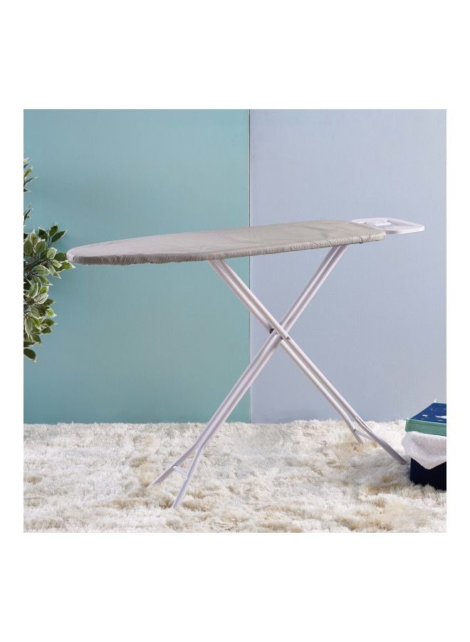 Atlanta Ironing Board With Heat Resistant Cover And Steam Iron Rest Grey/White 110x33x81cm