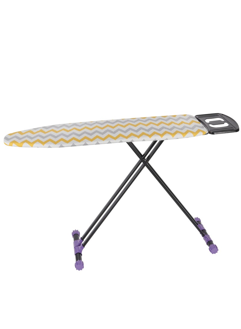 Royalford Ironing Board RF11915 114x36cm Ironing Table with Steel Frame With Adjustable Height Mechanism Heat Resistant Cotton Cover and Iron Rest Perfect for Home Apartments Hostels