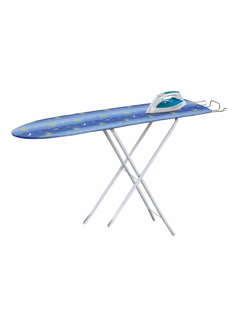 Iron Board Multi Color Adjustable Height T-Leg Wooden Foldable (Item Color and Design May Vary)