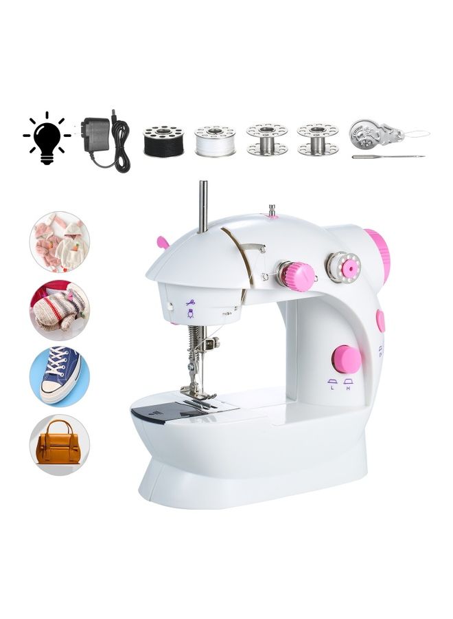 Adjustable 2-Speed Mini Sewing Machine H32484US White/Pink