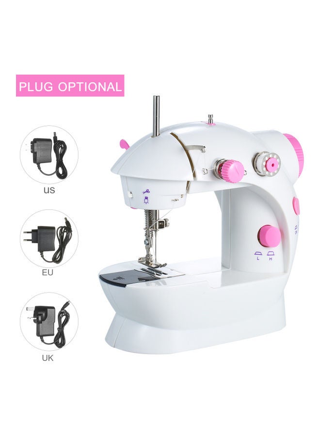 Adjustable 2-Speed Mini Sewing Machine H32484US White/Pink