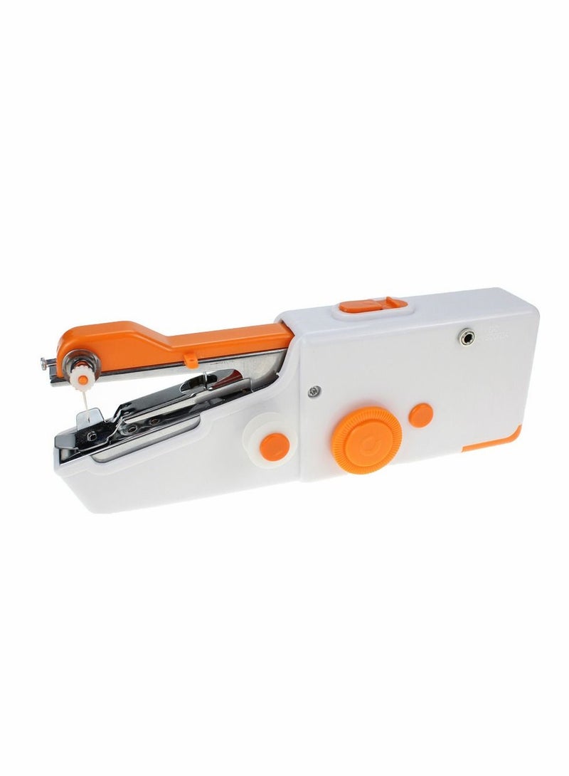 Handheld Sewing Machine Mini Portable Electric Sewing Machine for Beginners Adult Easy to Use and Fast Stitch Suitable for Clothes Fabrics DIY Home Travel Orange