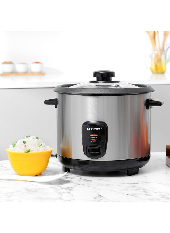 Multifunctional Rice Cooker With Removable And Non Stick Inner Pot Tempered Glass Lid 1.5 L 500.0 W GRC35040 Silver