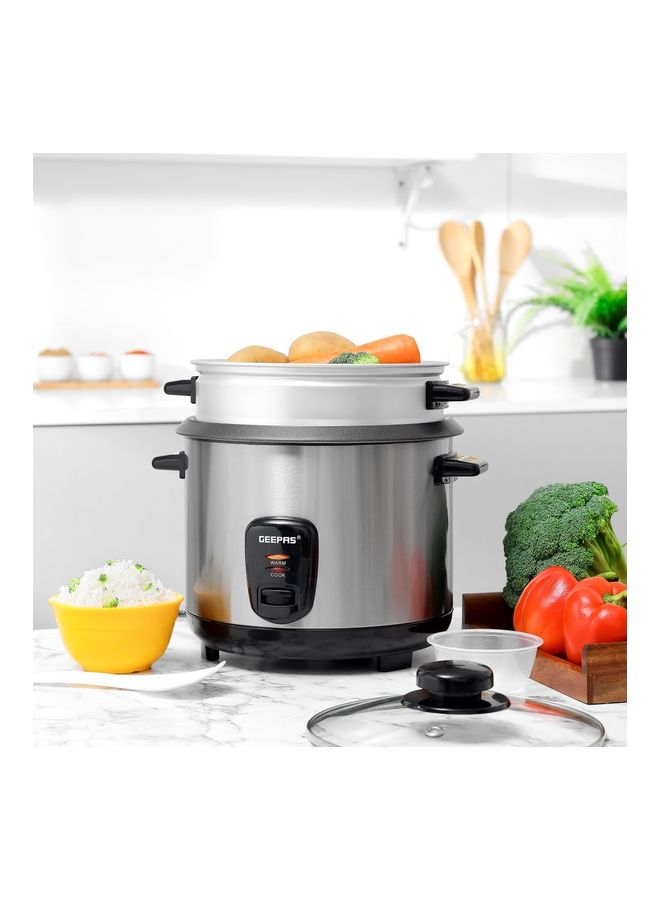 Multifunctional Rice Cooker With Removable And Non Stick Inner Pot Tempered Glass Lid 1.5 L 500.0 W GRC35040 Silver