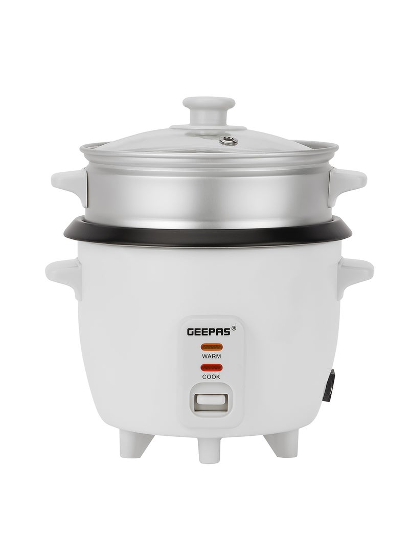 Automatic Rice Cooker 3 in 1 Functions Non-Stick Inner Pot Automatic Shut Off with Overheat Protection 0.6 L 300 W GRC4324N White