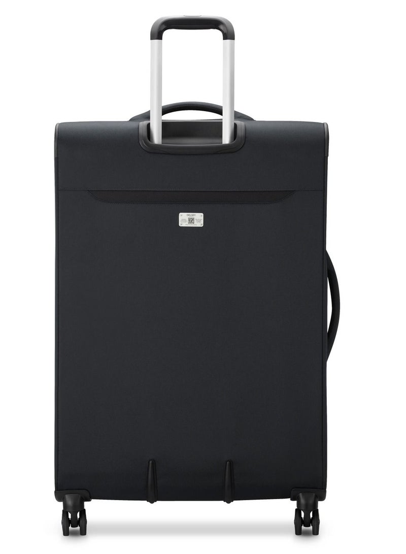 Delsey Sky Max 2.0 79.5cm Softcase 4 Double Wheel Expandable Check-In Luggage Trolley Black - 00328483000Z9