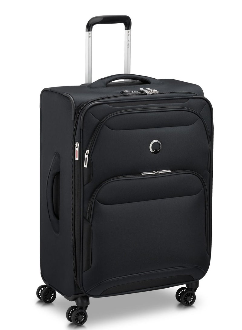 Delsey Sky Max 2.0 70.5cm Softcase 4 Double Wheel Expandable Check-In Luggage Trolley Black - 00328482000Z9