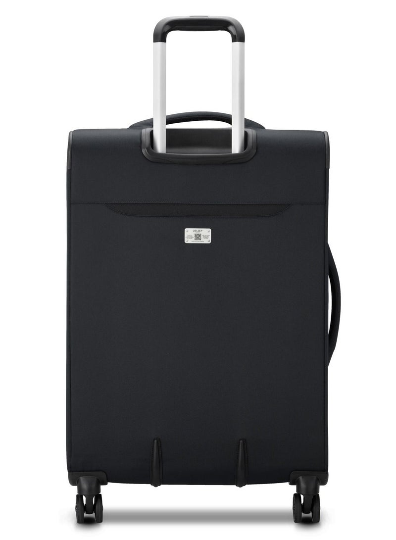 Delsey Sky Max 2.0 70.5cm Softcase 4 Double Wheel Expandable Check-In Luggage Trolley Black - 00328482000Z9