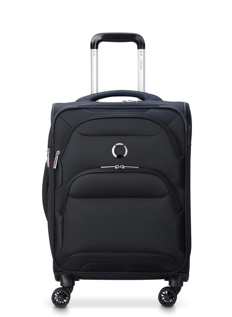 Delsey Sky Max 2.0 55cm Softcase 4 Double Wheel Expandable Cabin Luggage Trolley Black - 00328480100