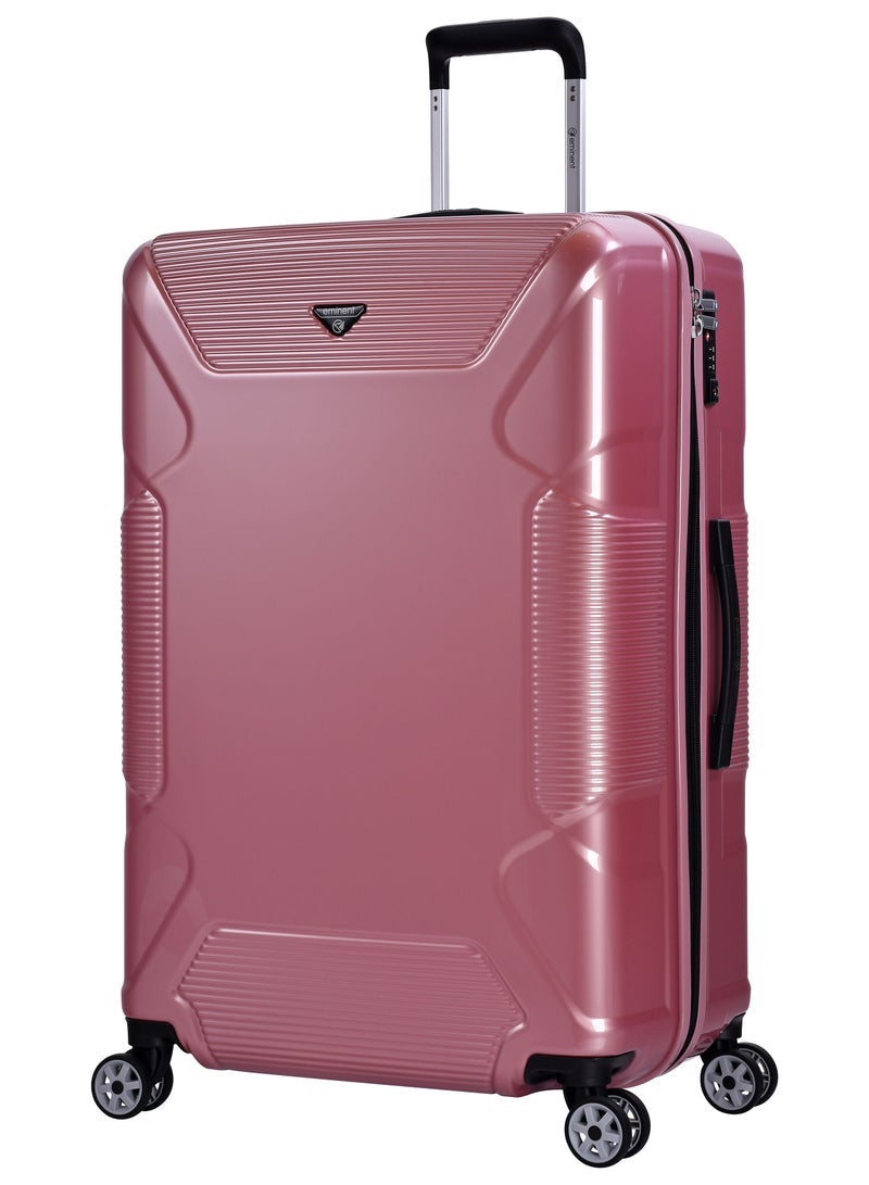 Hard Case Travel Bag Large Luggage Trolley Polycarbonate Lightweight Suitcase 4 Quiet Double Spinner Wheels With Tsa Lock KJ84 Shing Pink