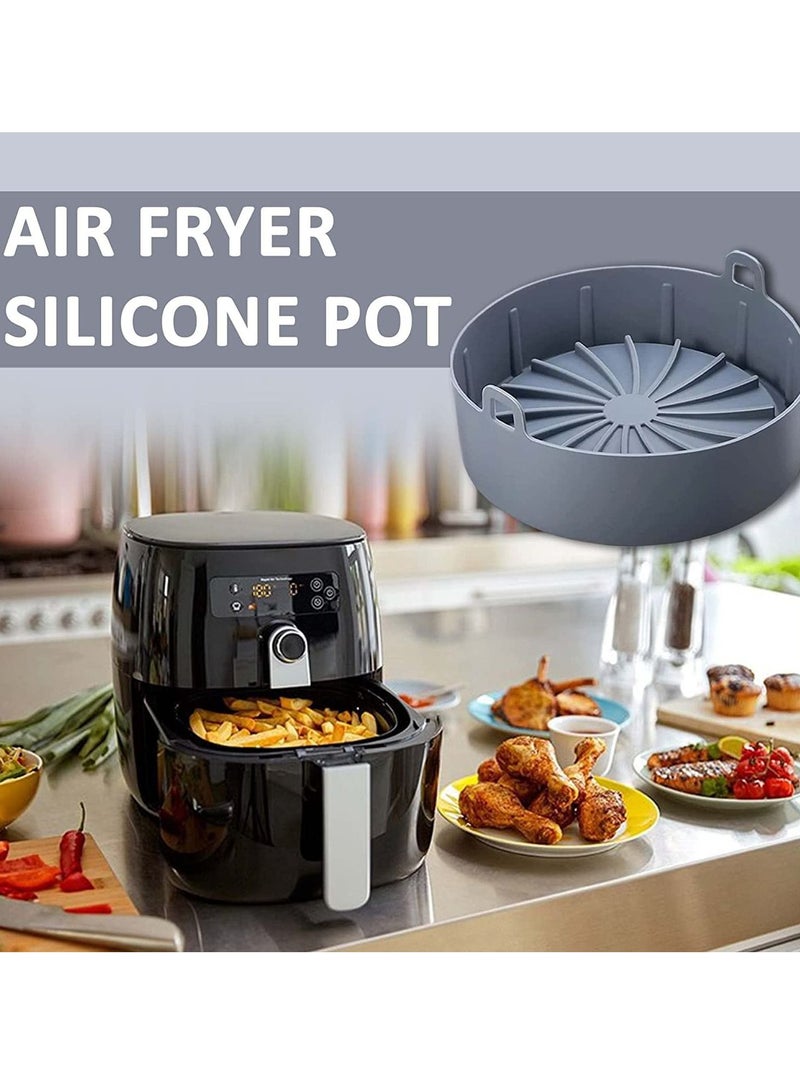 Priceless Silicone Pot Food Safe Air fryers Oven accessories Easy Cleaning No More Harsh reusable Basket Grey