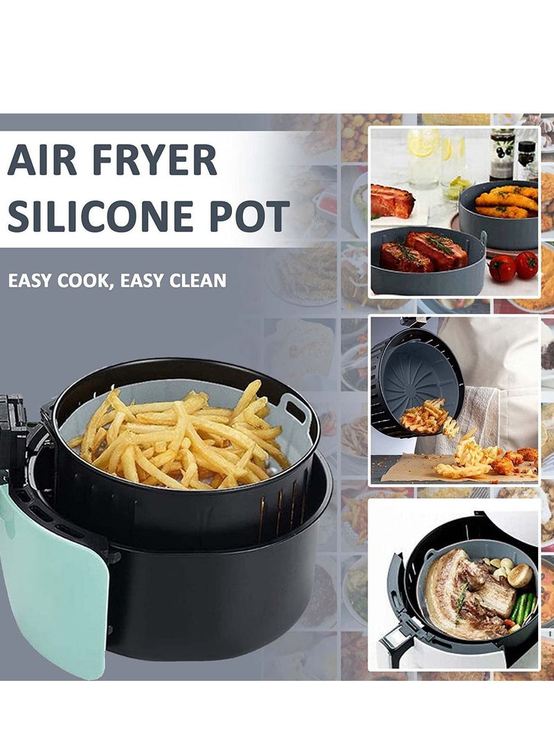 Priceless Silicone Pot Food Safe Air fryers Oven accessories Easy Cleaning No More Harsh reusable Basket Grey