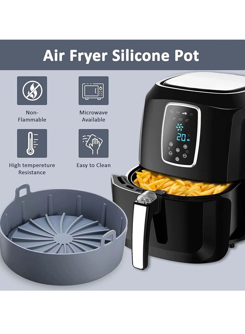 Priceless Silicone Pot Food Safe Air fryers Oven accessories Easy Cleaning No More Harsh reusable Basket Grey