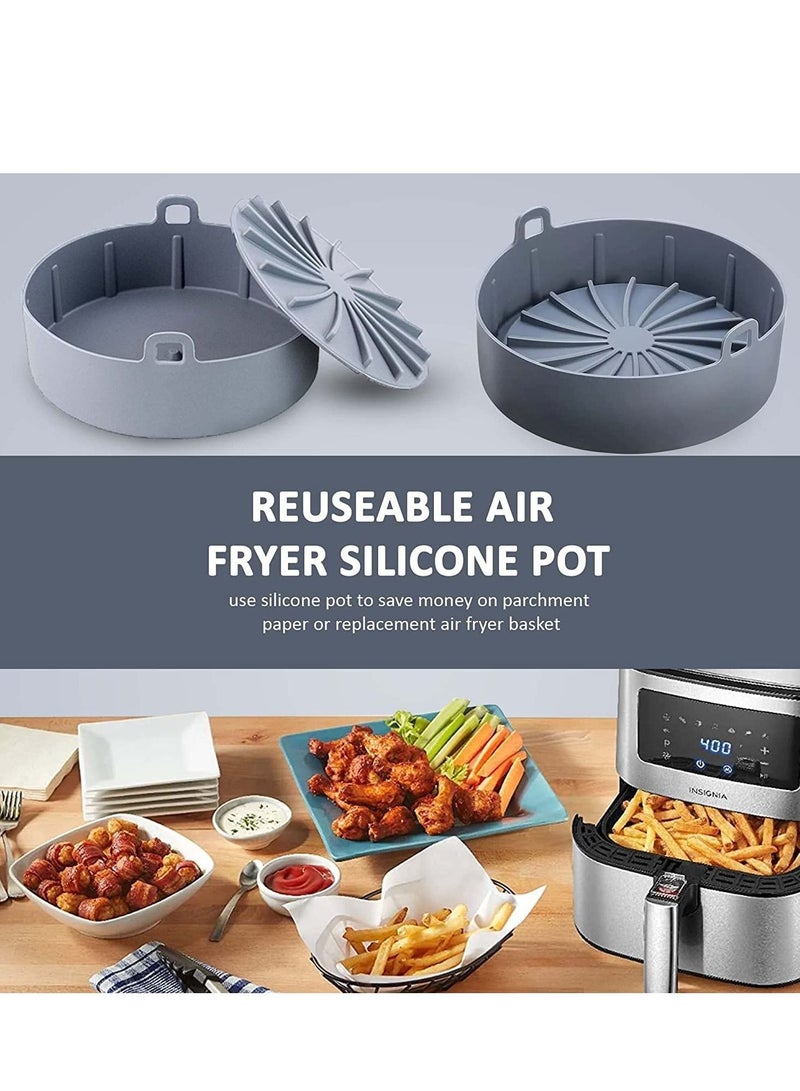 Priceless Silicone Pot Food Safe Air fryers Oven accessories Easy Cleaning No More Harsh reusable Basket Grey