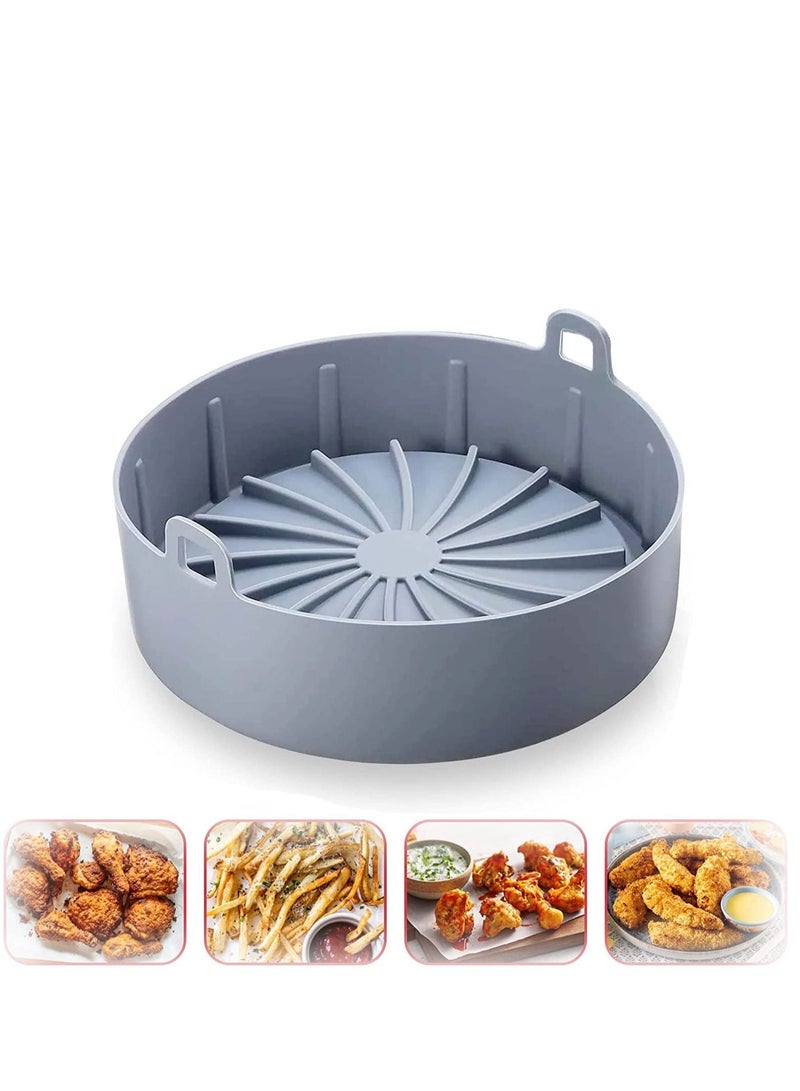 Priceless Silicone Pot Food Safe Air fryers Oven accessories Easy Cleaning No More Harsh reusable Basket Grey