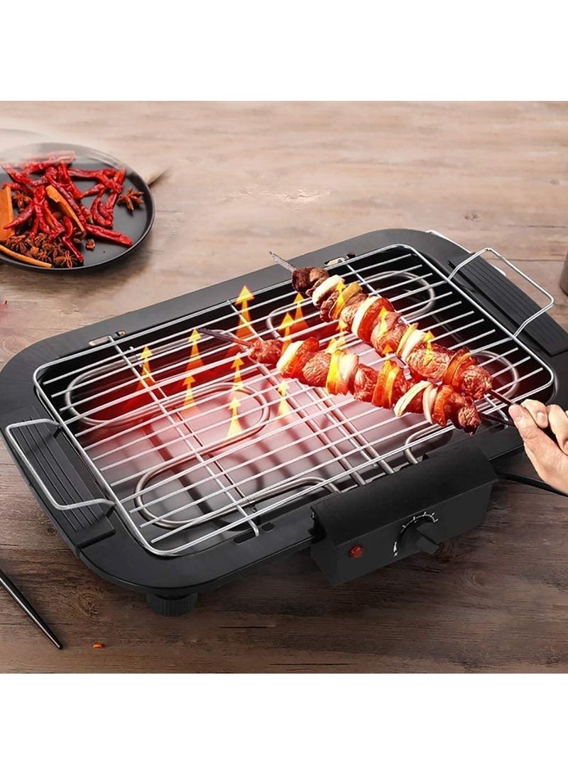 Electric Barbecue Grill Smokeless Indoor/Outdoor Portable Kitchen BBQ Grill 2000W with Adjustable Temperature Control, Removable Water Filled Drip Tray Electric Grill