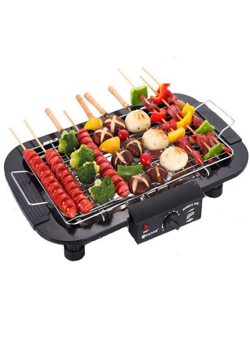 Electric Barbecue Grill Smokeless Indoor/Outdoor Portable Kitchen BBQ Grill 2000W with Adjustable Temperature Control, Removable Water Filled Drip Tray Electric Grill