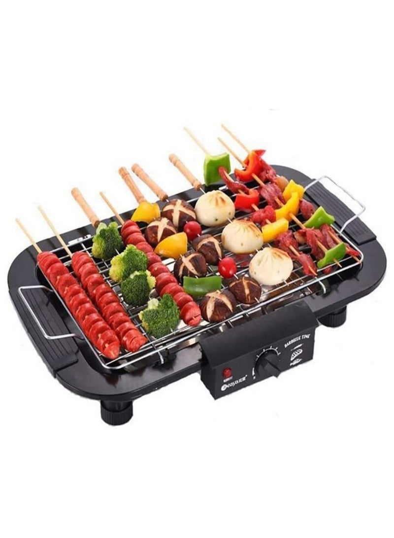 Portable Electric Smokeless Barbecue 2000W High Power Grill Indoor Bbq Grilling Table With 5 Adjustable Temperature Fit Home Dinner Camping Travel Hiking