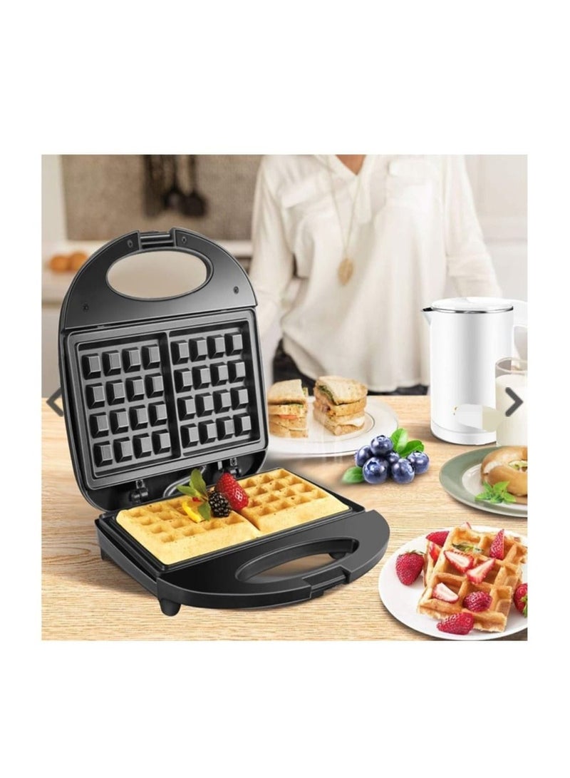 Waffle And Sandwich-Grill Maker Machine 750w Cool Touch Body Handle Lock Indicator Lights Kitchen Appliances