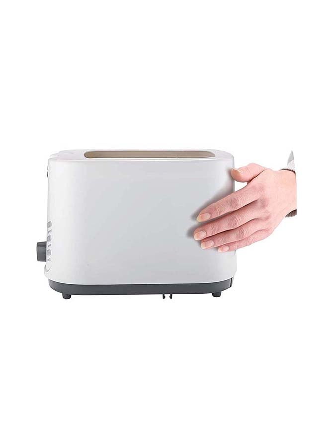 2-Slice Cool Touch Bread Toaster, Adjustable Browning Control, Defrost/Reheat/Cancel Functions, Removable Crumb Tray, Cord Wrap, Sleek and Compact, 750 W ET125-B5 White/Grey