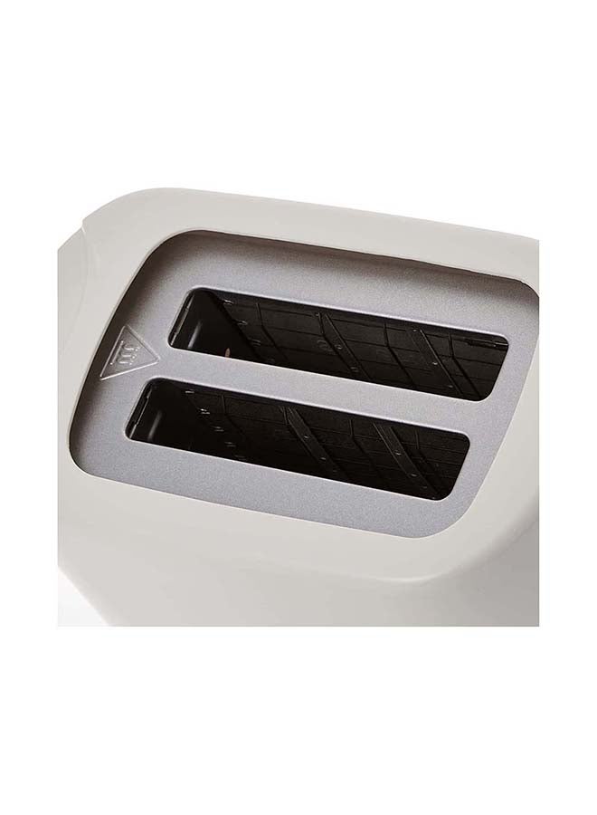 2-Slice Cool Touch Bread Toaster, Adjustable Browning Control, Defrost/Reheat/Cancel Functions, Removable Crumb Tray, Cord Wrap, Sleek and Compact, 750 W ET125-B5 White/Grey
