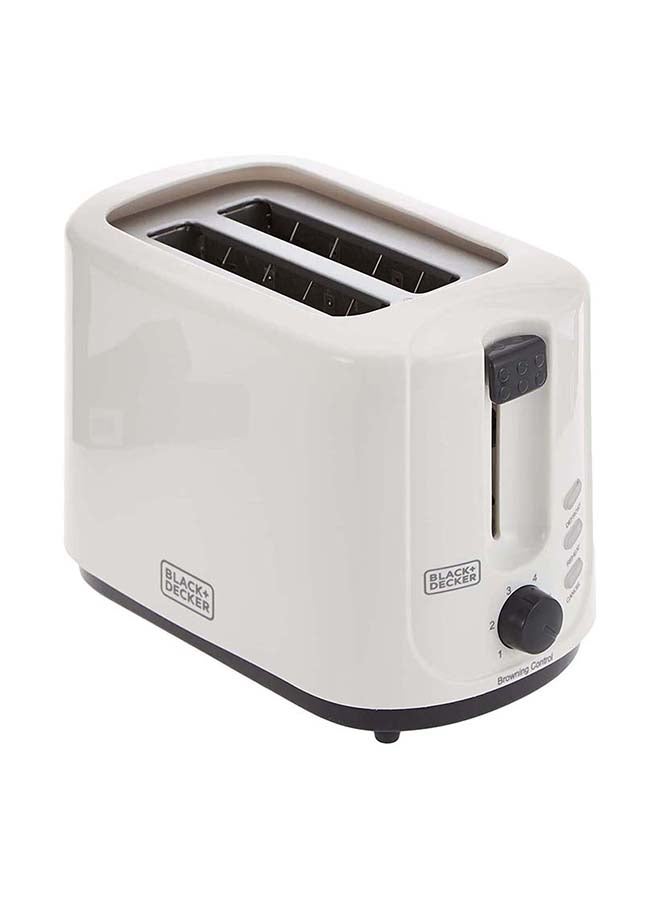 2-Slice Cool Touch Bread Toaster, Adjustable Browning Control, Defrost/Reheat/Cancel Functions, Removable Crumb Tray, Cord Wrap, Sleek and Compact, 750 W ET125-B5 White/Grey