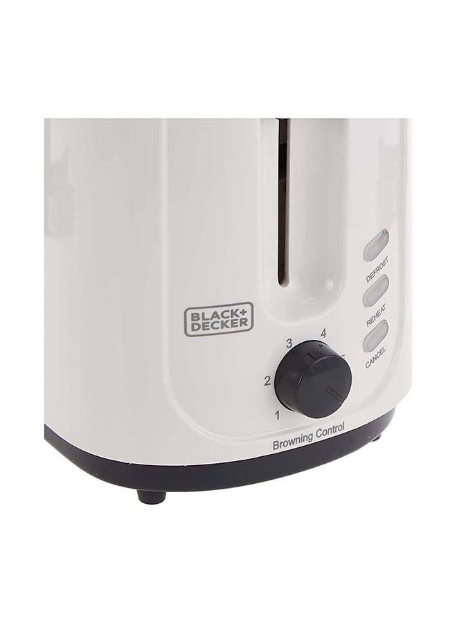 2-Slice Cool Touch Bread Toaster, Adjustable Browning Control, Defrost/Reheat/Cancel Functions, Removable Crumb Tray, Cord Wrap, Sleek and Compact, 750 W ET125-B5 White/Grey