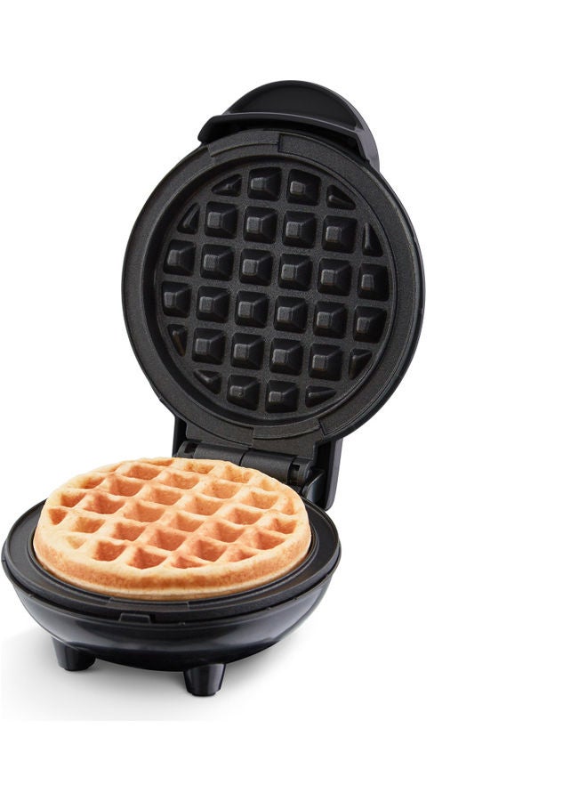 Waffle Maker For Individual Waffles With Easy To Clean, Non-Stick Surfaces, 4-Inch 350 W DMW001BK Black