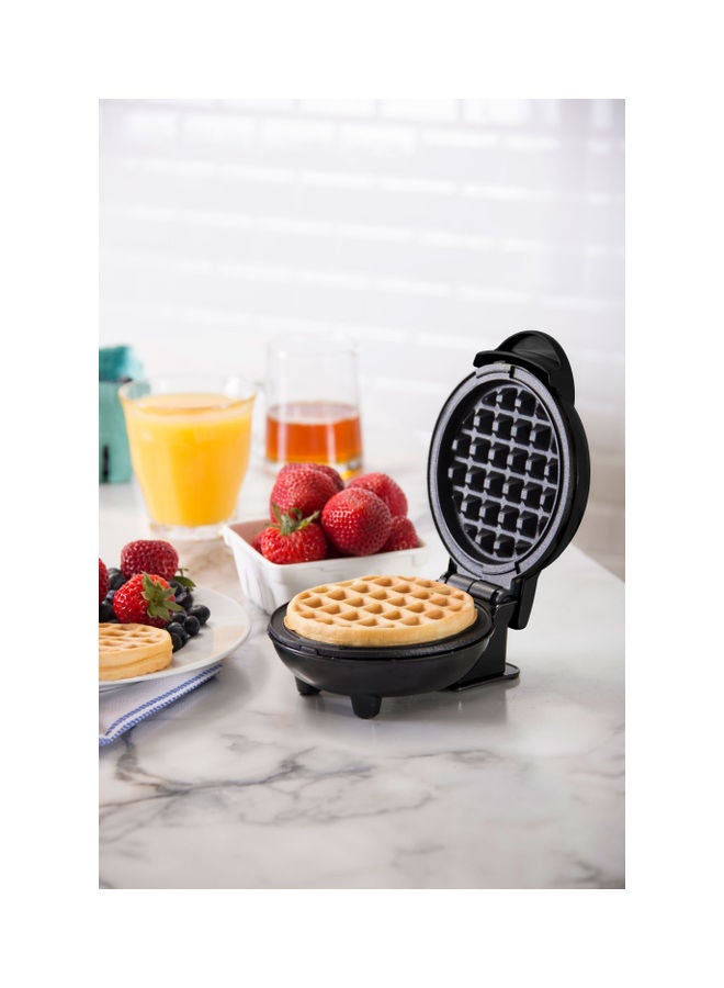 Waffle Maker For Individual Waffles With Easy To Clean, Non-Stick Surfaces, 4-Inch 350 W DMW001BK Black