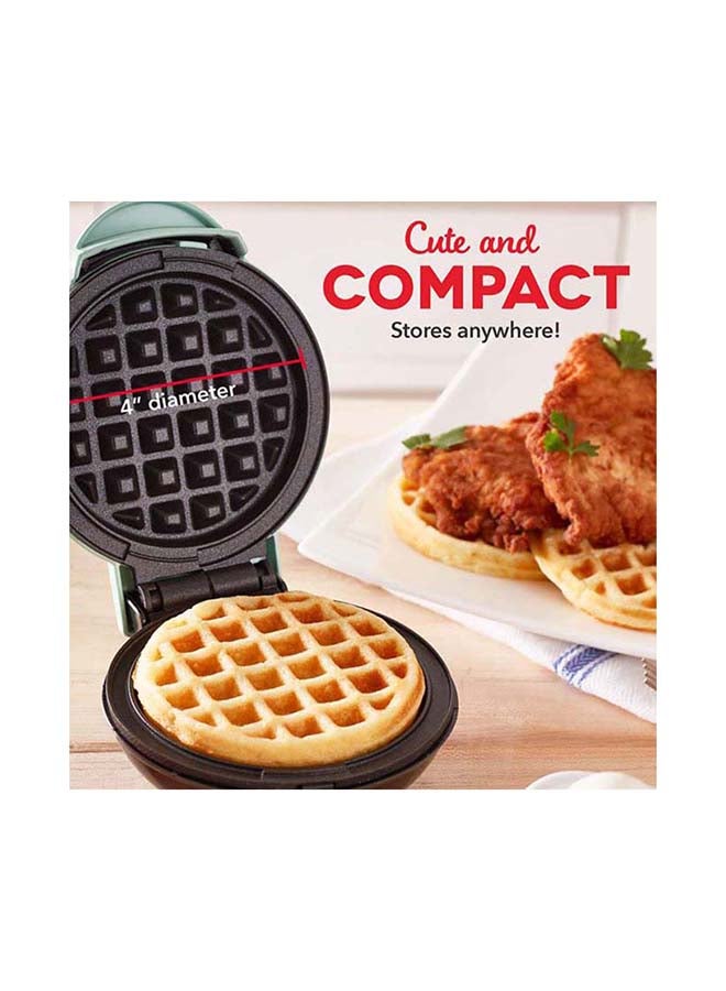 Waffle Maker For Individual Waffles With Easy To Clean, Non-Stick Surfaces, 4-Inch 350 W DMW001AQ Green/Black