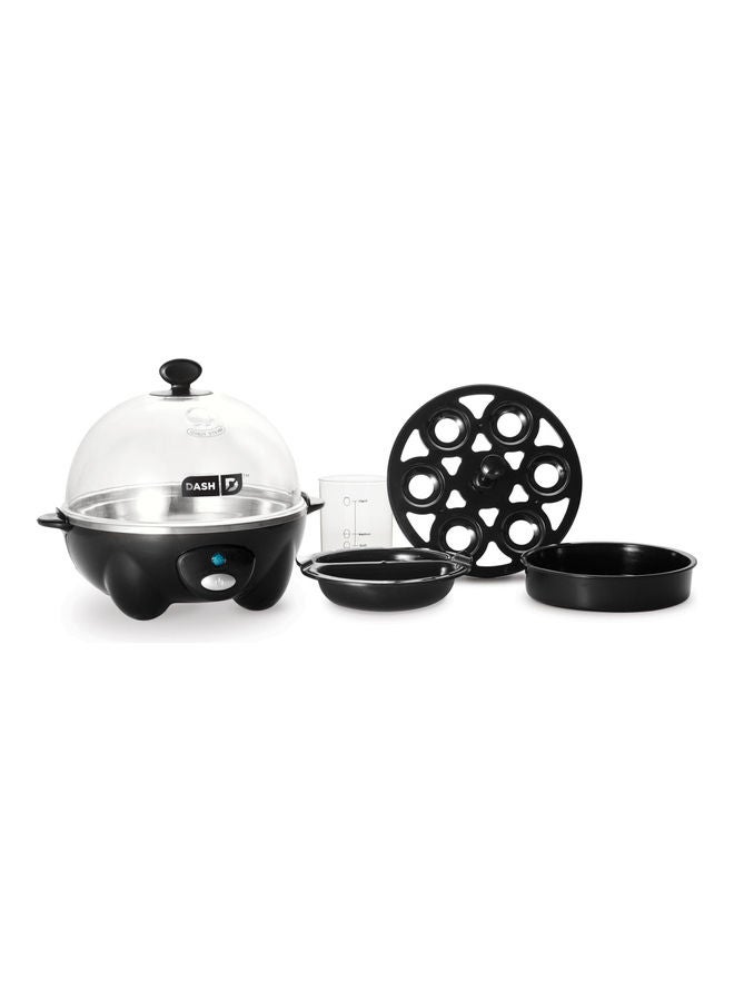 Rapid Egg Cooker: 6 Egg Capacity Electric Egg Cooker For Hard Boiled Eggs, Poached Eggs, Scrambled Eggs, Or Omelets With Auto Shut Off Feature 360 W DEC005BK Black/Clear