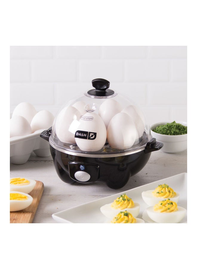 Rapid Egg Cooker: 6 Egg Capacity Electric Egg Cooker For Hard Boiled Eggs, Poached Eggs, Scrambled Eggs, Or Omelets With Auto Shut Off Feature 360 W DEC005BK Black/Clear