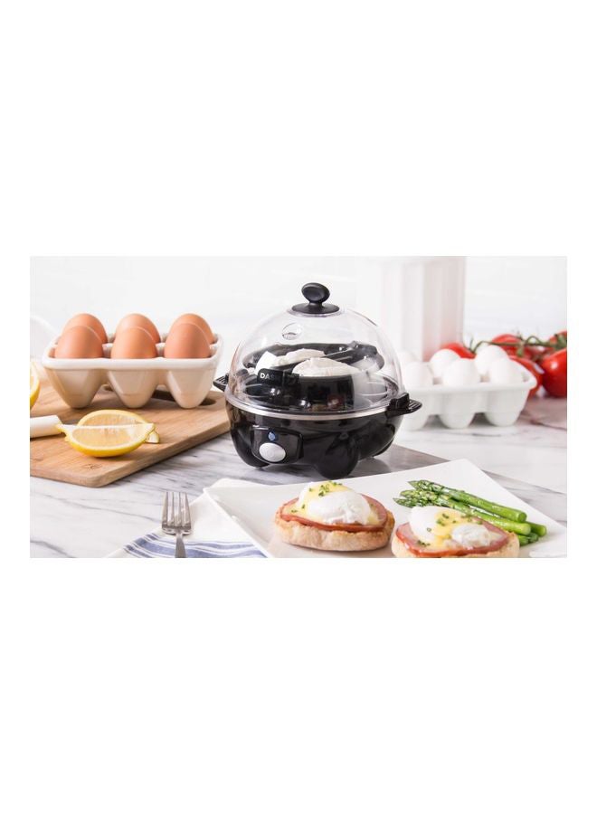 Rapid Egg Cooker: 6 Egg Capacity Electric Egg Cooker For Hard Boiled Eggs, Poached Eggs, Scrambled Eggs, Or Omelets With Auto Shut Off Feature 360 W DEC005BK Black/Clear