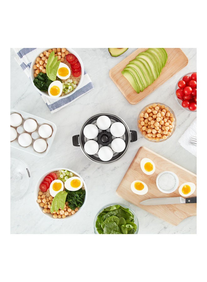 Rapid Egg Cooker: 6 Egg Capacity Electric Egg Cooker For Hard Boiled Eggs, Poached Eggs, Scrambled Eggs, Or Omelets With Auto Shut Off Feature 360 W DEC005BK Black/Clear
