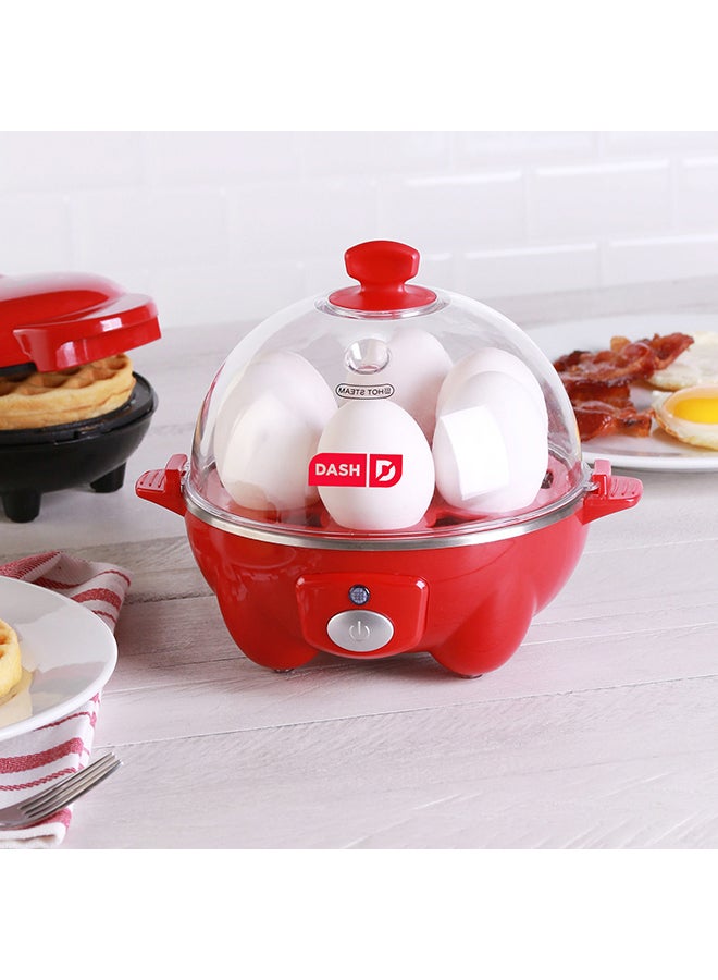 Rapid Egg Cooker: 6 Egg Capacity Electric Egg Cooker For Hard Boiled Eggs, Poached Eggs, Scrambled Eggs, Or Omelets With Auto Shut Off Feature 360 W DEC005RD Red