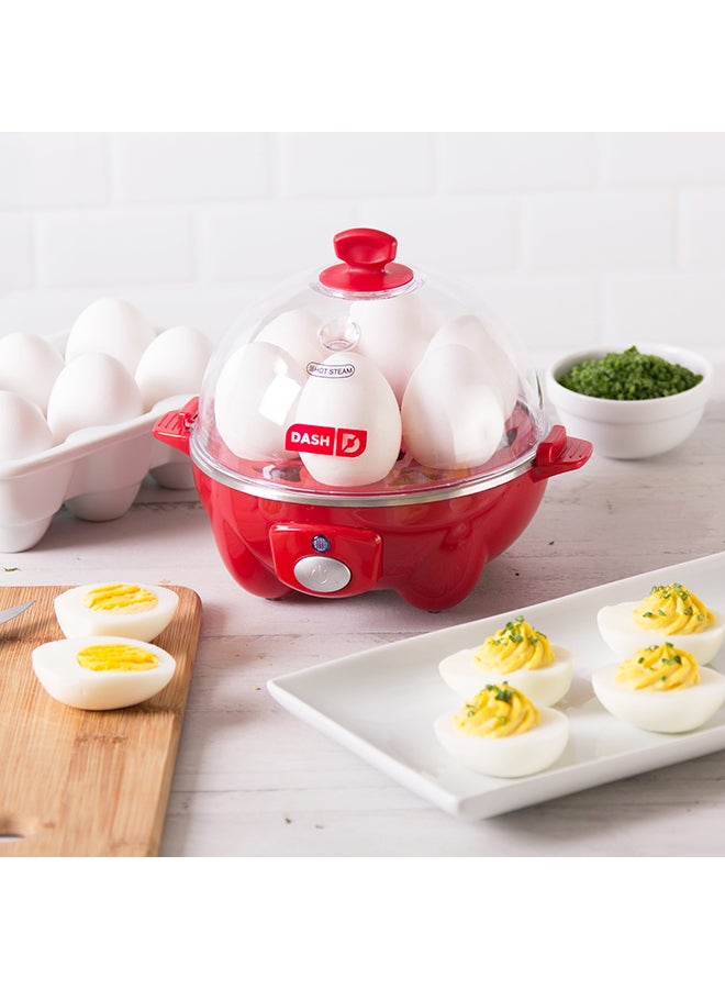 Rapid Egg Cooker: 6 Egg Capacity Electric Egg Cooker For Hard Boiled Eggs, Poached Eggs, Scrambled Eggs, Or Omelets With Auto Shut Off Feature 360 W DEC005RD Red