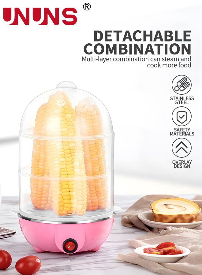 Electric Egg Cooker Boiler Maker, 21 Egg Capacity 3 Layer Egg Maker,Egg Steamer Automatic Shut Off, Egg Slicer And Stainless Steel Bowl included,Noise Free