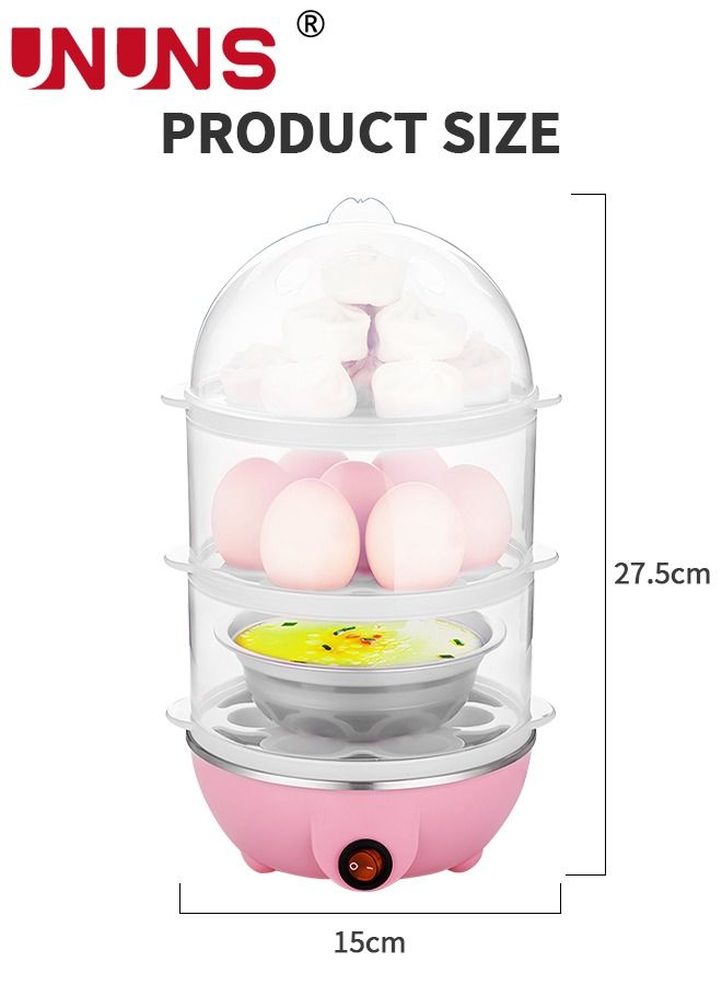 Electric Egg Cooker Boiler Maker, 21 Egg Capacity 3 Layer Egg Maker,Egg Steamer Automatic Shut Off, Egg Slicer And Stainless Steel Bowl included,Noise Free
