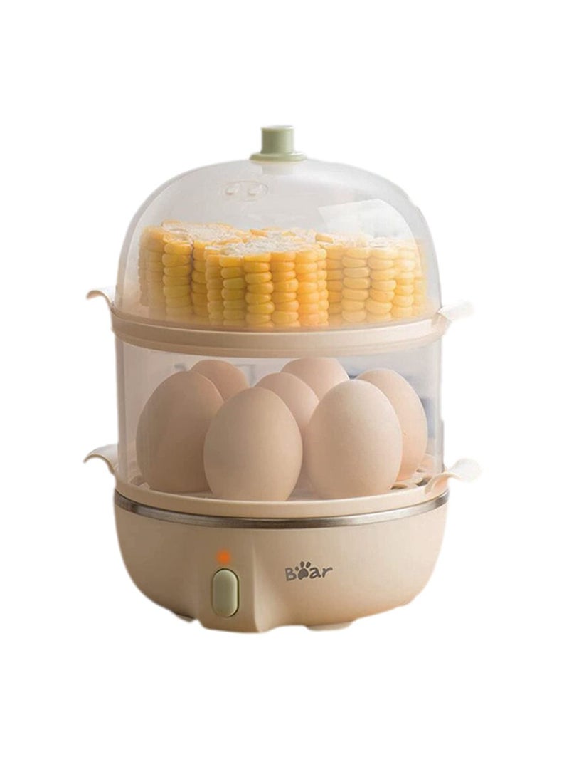 Multifunction Electric Egg Boiler Cooker Double Layer Steamer with Visual Cover for Breakfast