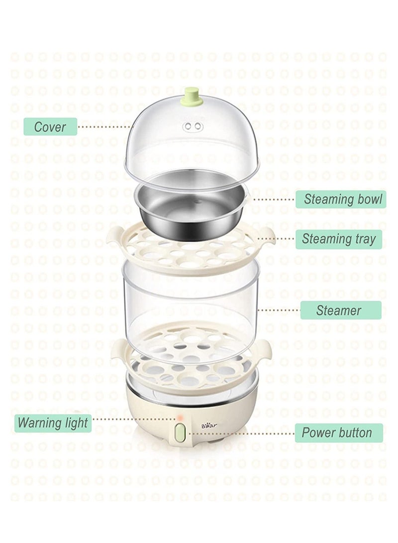 Multifunction Electric Egg Boiler Cooker Double Layer Steamer with Visual Cover for Breakfast