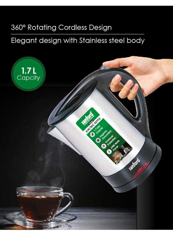 STAINLESS STEEL ELECTRIC KETTLE 1.7 L 2200 W SF860EK-1.7L BS Silver