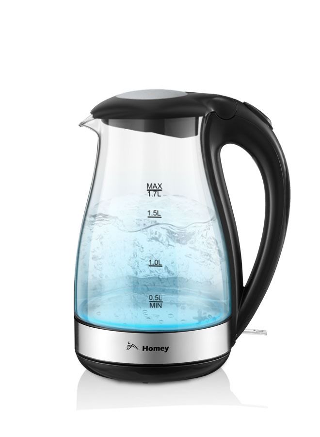 Homey Glass Hot Water Kettle Electric for Tea and Coffee 1.7 Liter Fast Boiling Electric Kettle Cordless Water Boiler with Auto Shutoff & Boil Dry Protection