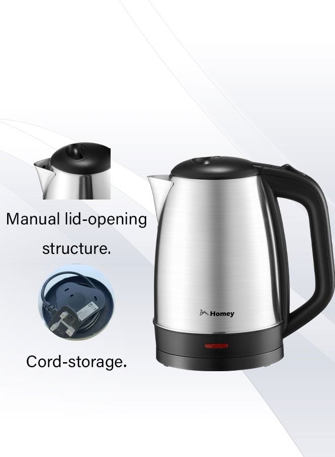 Homey Electric Kettle Hot Water Kettle 2.0L Stainless Steel Electric Tea Kettle