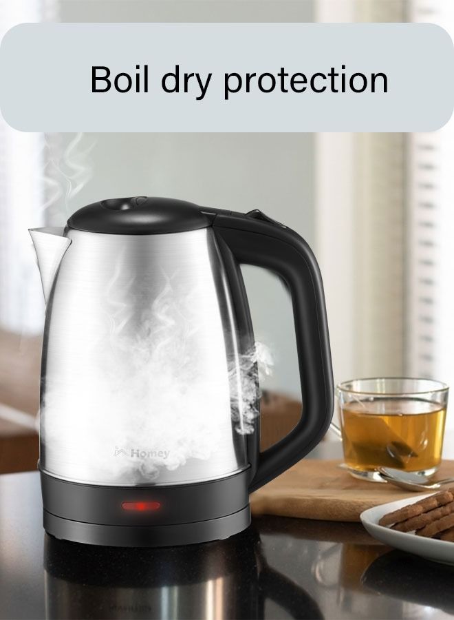 Homey Electric Kettle Hot Water Kettle 2.0L Stainless Steel Electric Tea Kettle