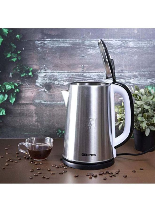 Stainless Steel Electric Kettle, Cordless Tea Kettle, Auto Shut-Off & Boil-Dry Protection, Ideal For Coffee/Tea/Milk/Water 2.5 L 1500 W GK38028 Silver