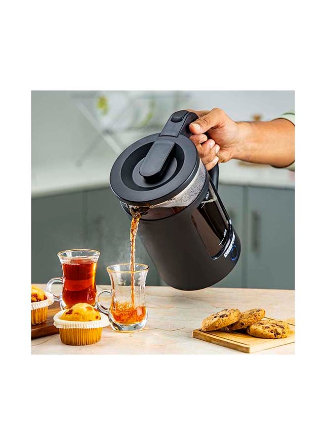 1.8 liter Electric Glass Kettle| Stainless Steel Filter,Boil Dry Protection and Automatic Cut-Off| LED Lighting, Perfect for Boiling Water, Milk, Tea| 2200 W, Cool Touch Handle| 2 Years Warranty 1.8 L 2200 W GK38049 Black