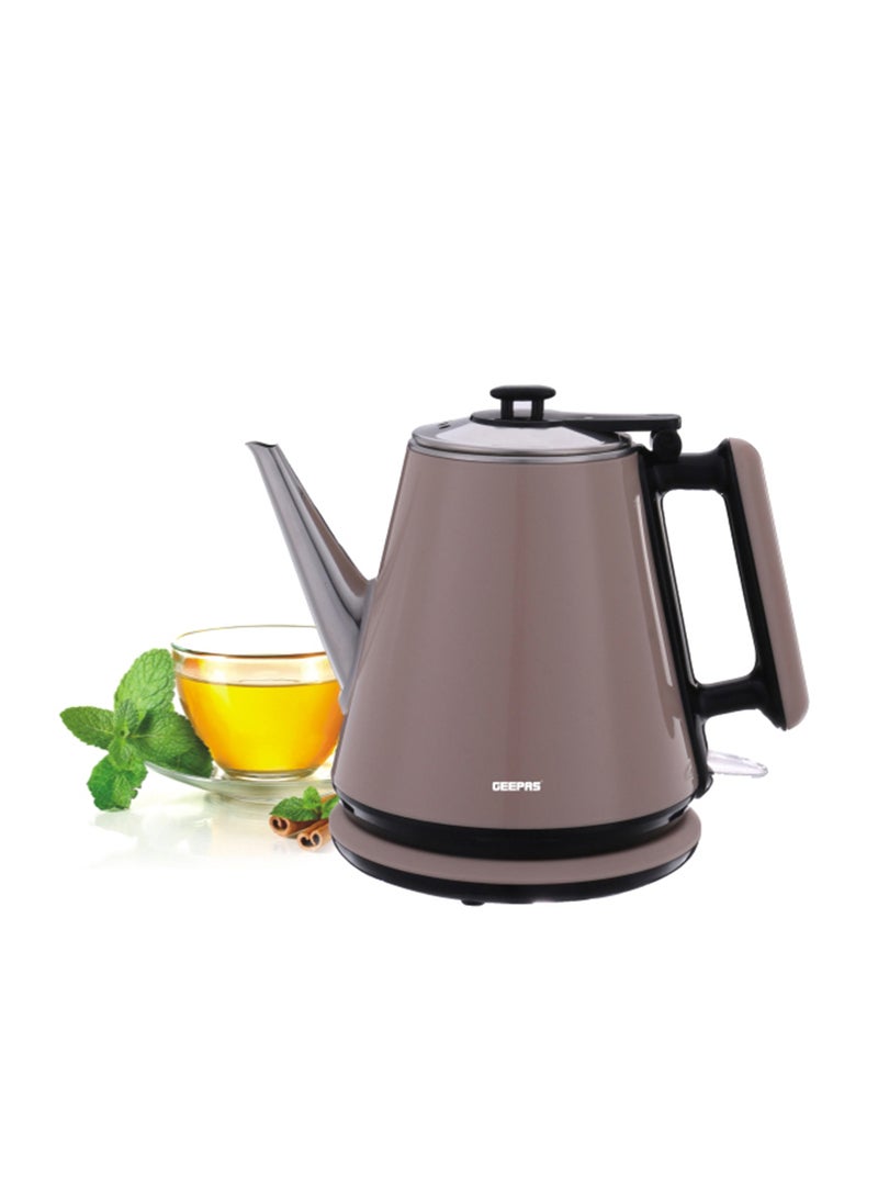 Portable Double Layer Electric Kettle with Inner Stainless Steel & Auto Shut-Off 1.2 L 1360 W GK38012 Grey