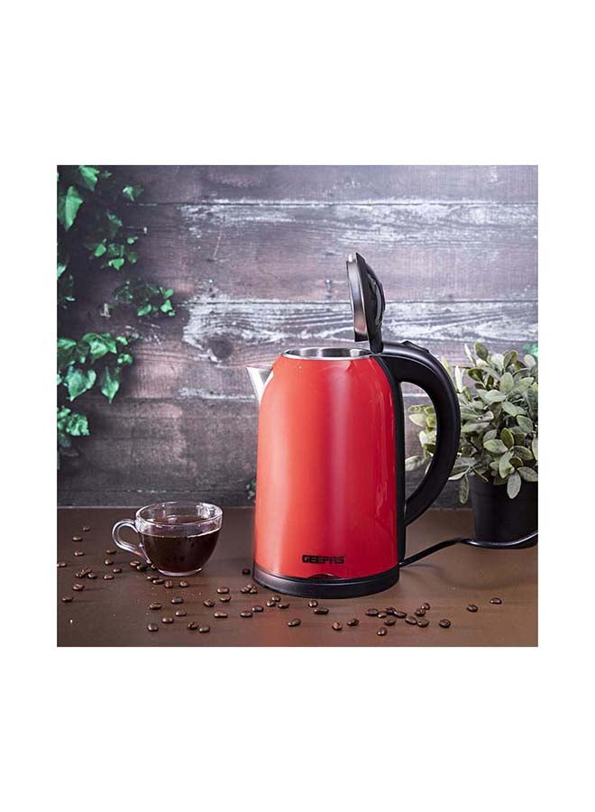 Double Layer Electric Kettle Cordless Water /Tea Kettle with  Stainless Steel Double Wall, Auto Shut-Off & Boil-Dry Protection | Ideal for Coffee, Tea, Water & More | 2 Years Warranty 1.7 L 1800 W GK38013 Red/Black