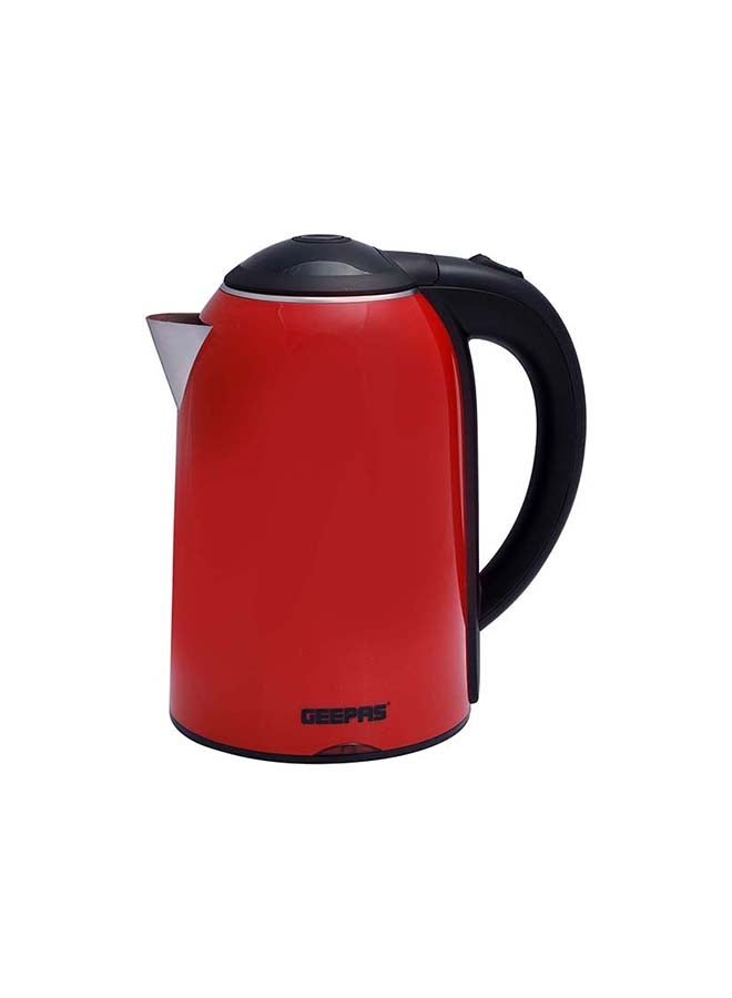 Double Layer Electric Kettle Cordless Water /Tea Kettle with  Stainless Steel Double Wall, Auto Shut-Off & Boil-Dry Protection | Ideal for Coffee, Tea, Water & More | 2 Years Warranty 1.7 L 1800 W GK38013 Red/Black